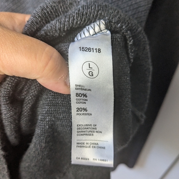 ROBERT GRAHAM 1/4 Zip Gray Crewneck Men Size L 80% Cotton Classic Style - Picture 7 of 10